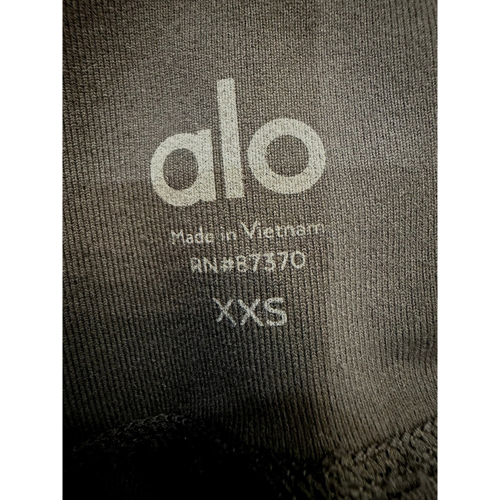 Alo Yoga Moto Leggings Anthracite Dark Gray High Waist Mesh XXS 28"‎ Inseam - Picture 6 of 7